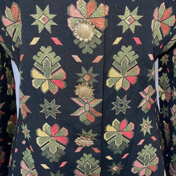 Victor Costa Vintage Womens Skirt Suit Size 10 Multicolor Brocade Star Print - Picture 5 of 16